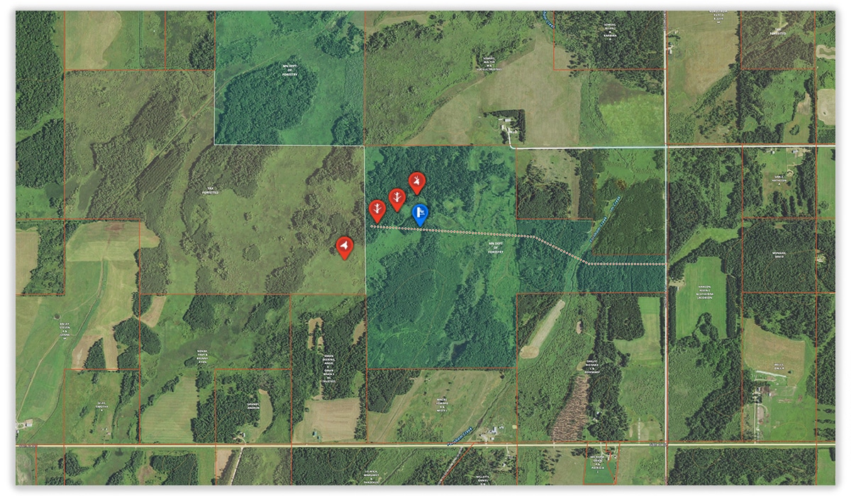 The onX Hunt App can be used to hunt boundary edges of private and public land when hunting whitetail deer.