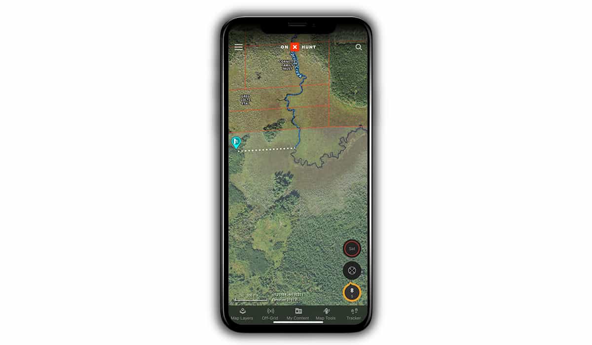 Some land may only be accessible to hunt whitetail via waterways, which can be found using the onX Hunt App.
