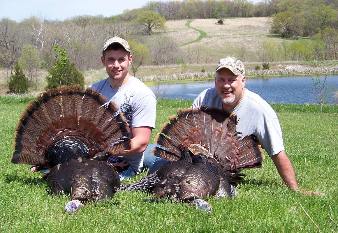 onX pro-staffer Aaron Warbritton turkey hunting with his dad in Missouri.