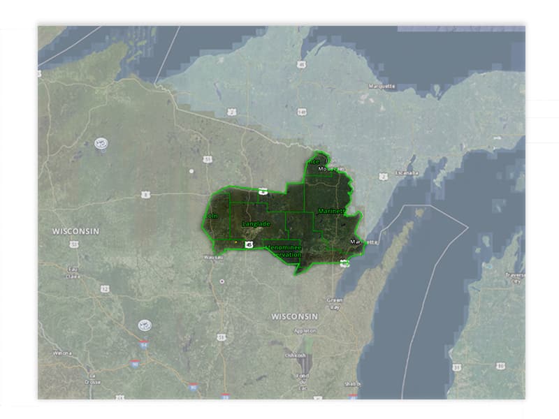 Map of Wisconsin turkey hunt zone 5
