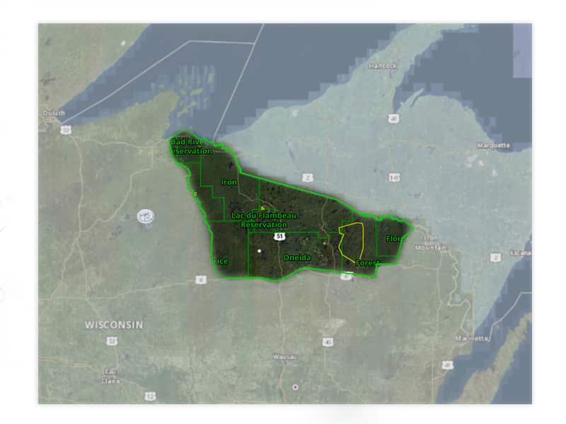 Map of Wisconsin turkey hunt zone 7