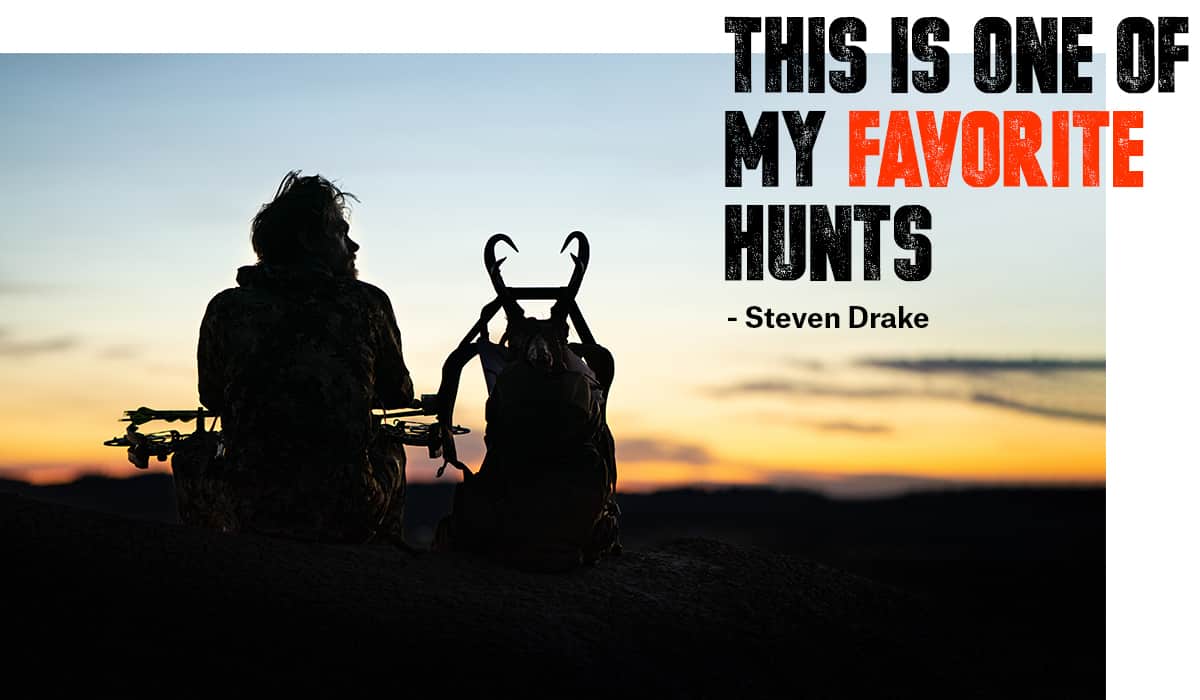 Hunter and photographer Steven Drake at sunset hunting antelope in Montana.