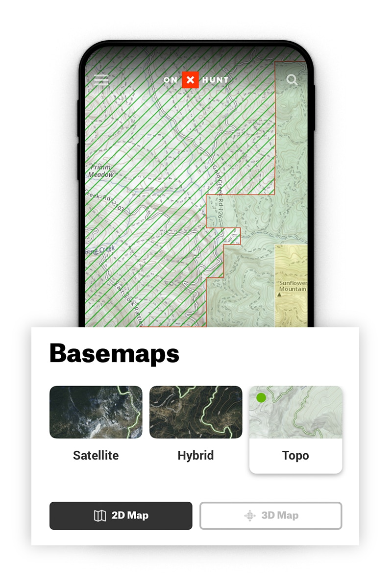 topographic hunting basemap