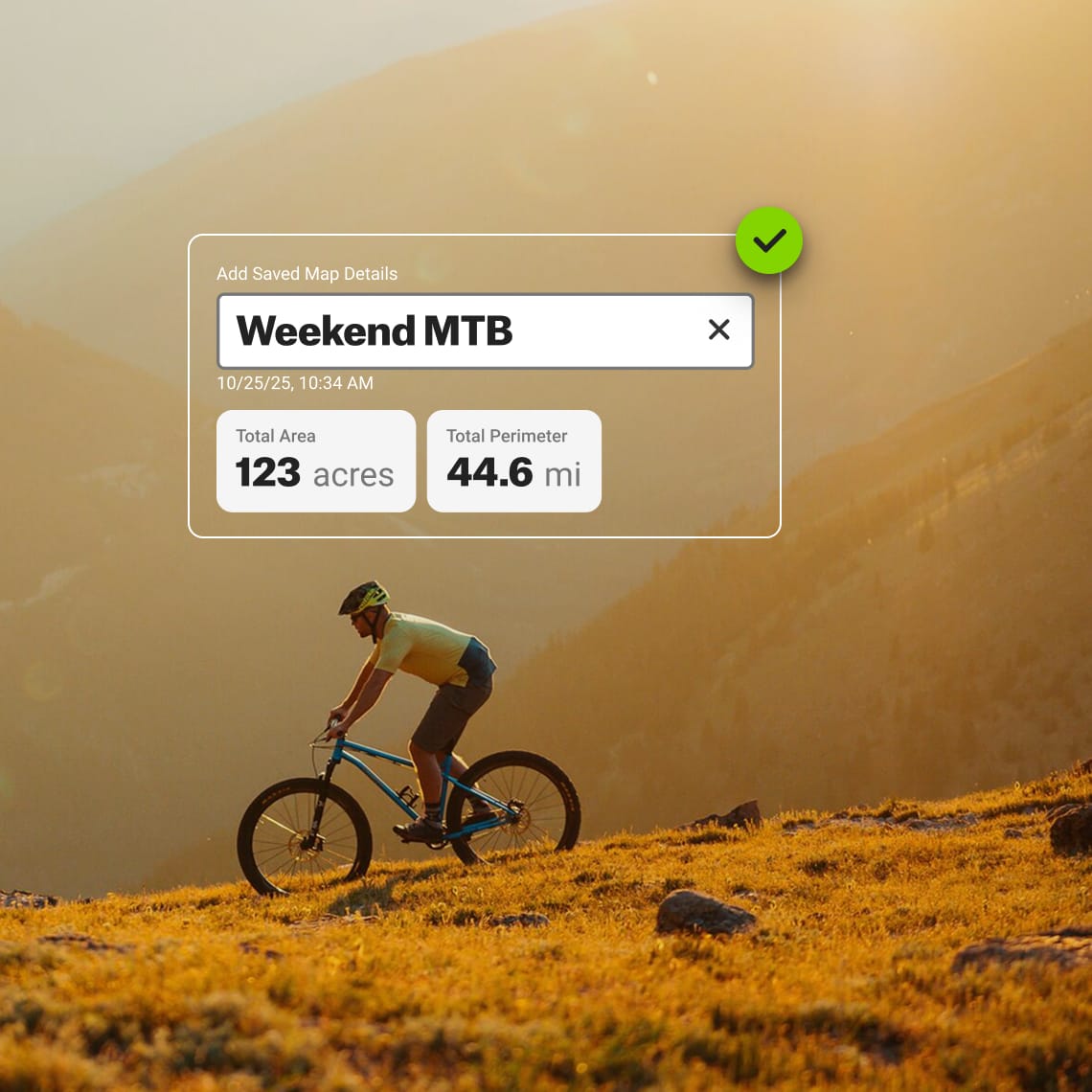 Mountain biker with the onX app showing offline maps