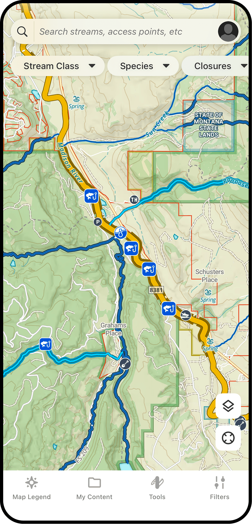 TroutRoutes app