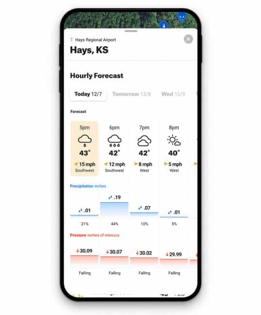 how to see wind direction on onx