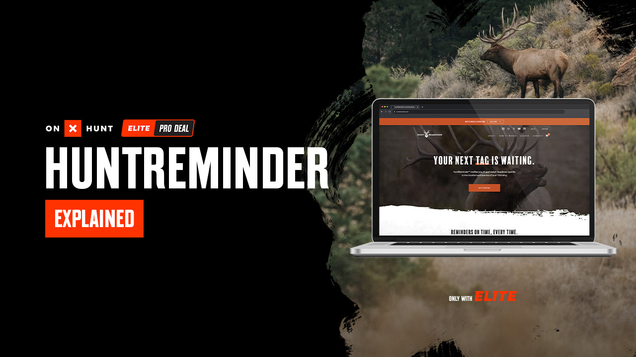 A desktop computer displaying HuntReminder.