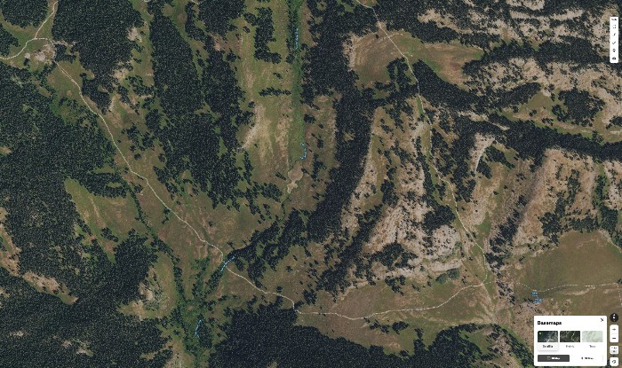 A screenshot of the onX Hunt Web Map's aerial imagery. 