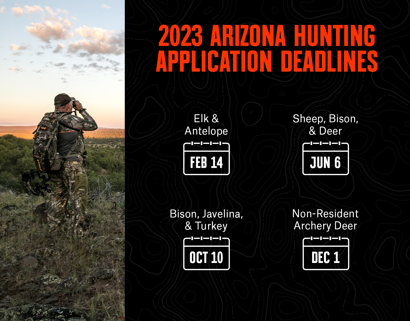 Arizona hunting application deadlines for 2023