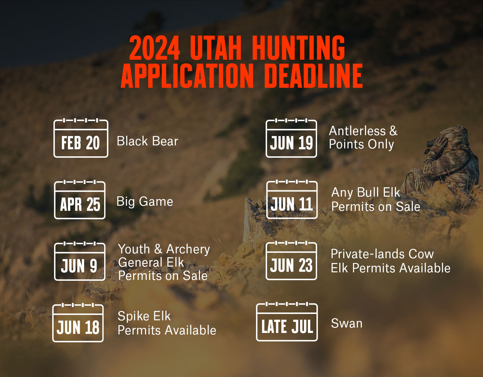 2023 utah hunting application dates and deadlines