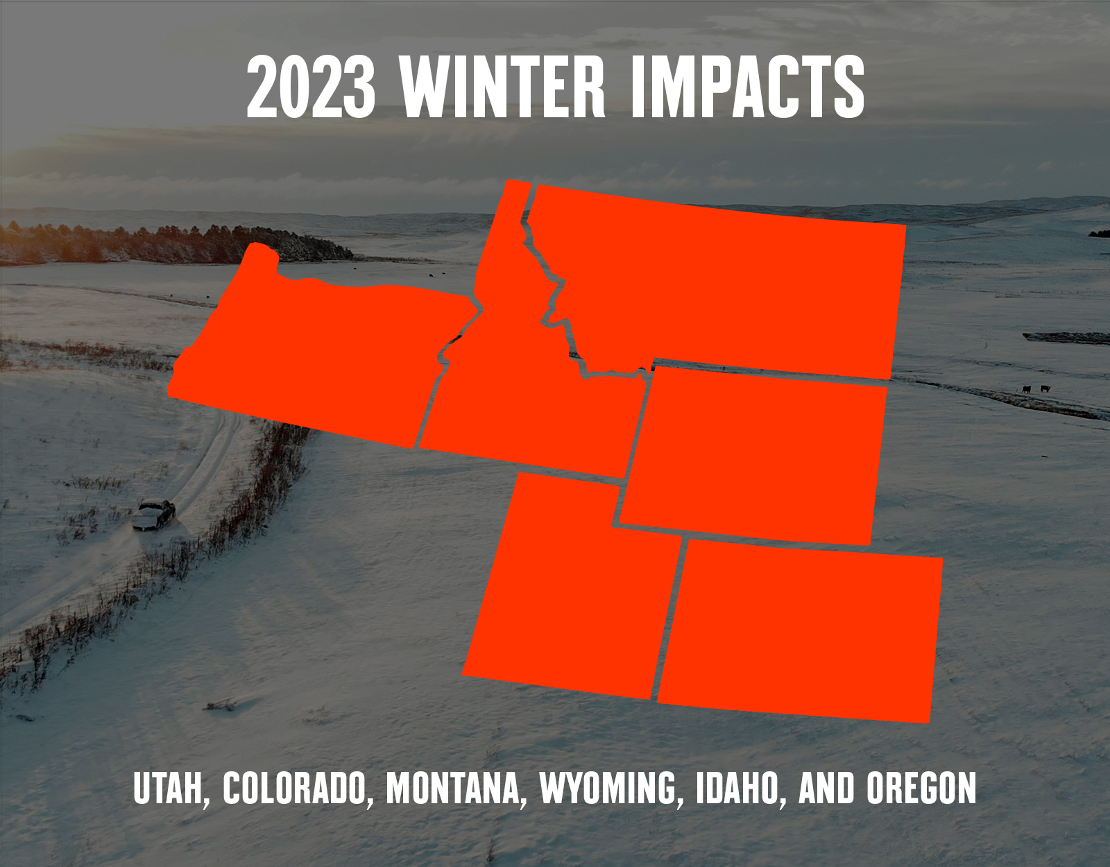 Wildlife Winterkill impacts for UT, CO, WY, MT, OR, and ID