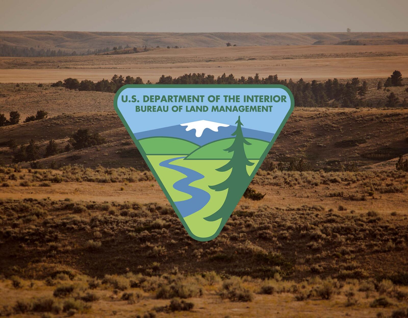 BLM logo over an image of hills and plains 