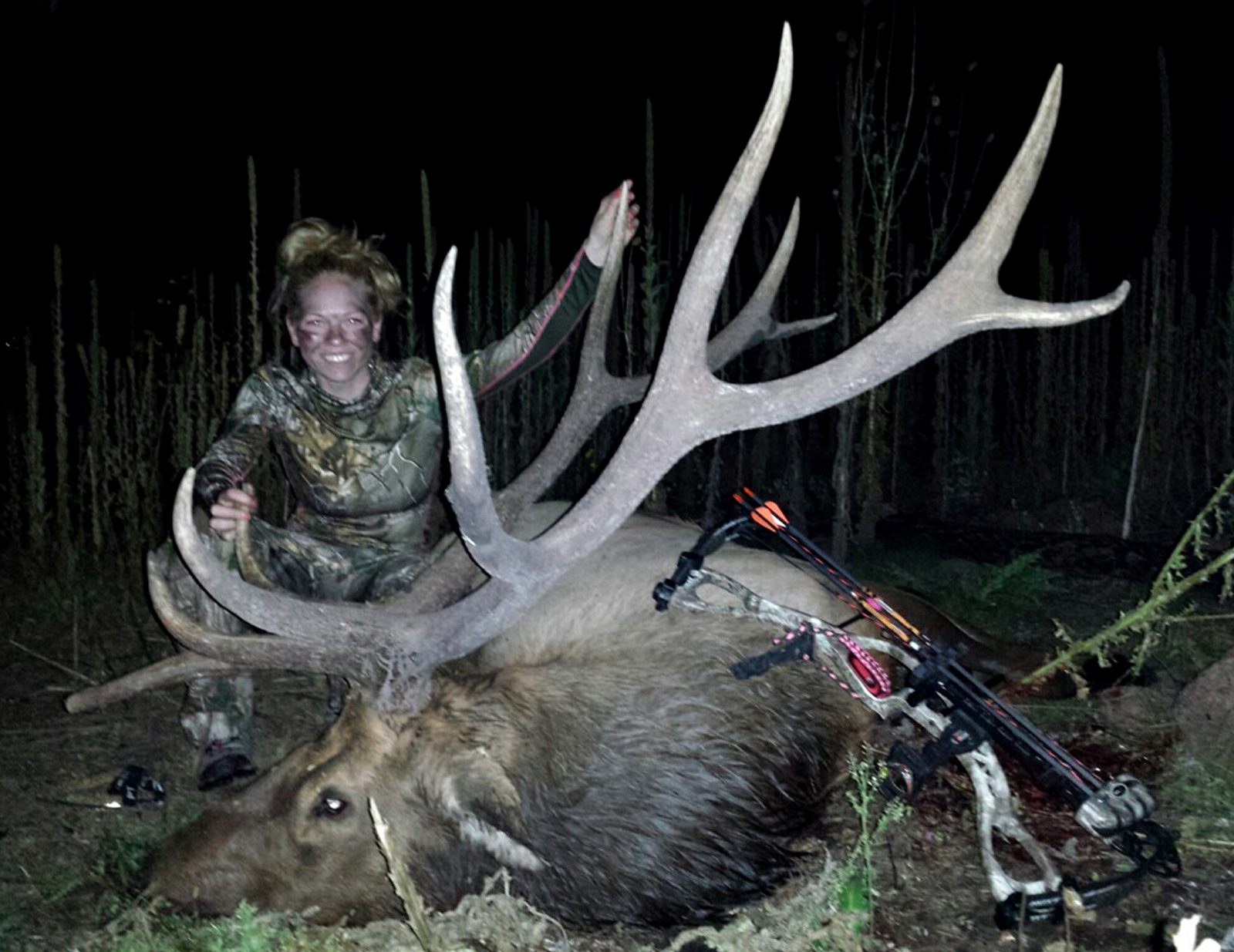 woman with archer elk shot while hunting