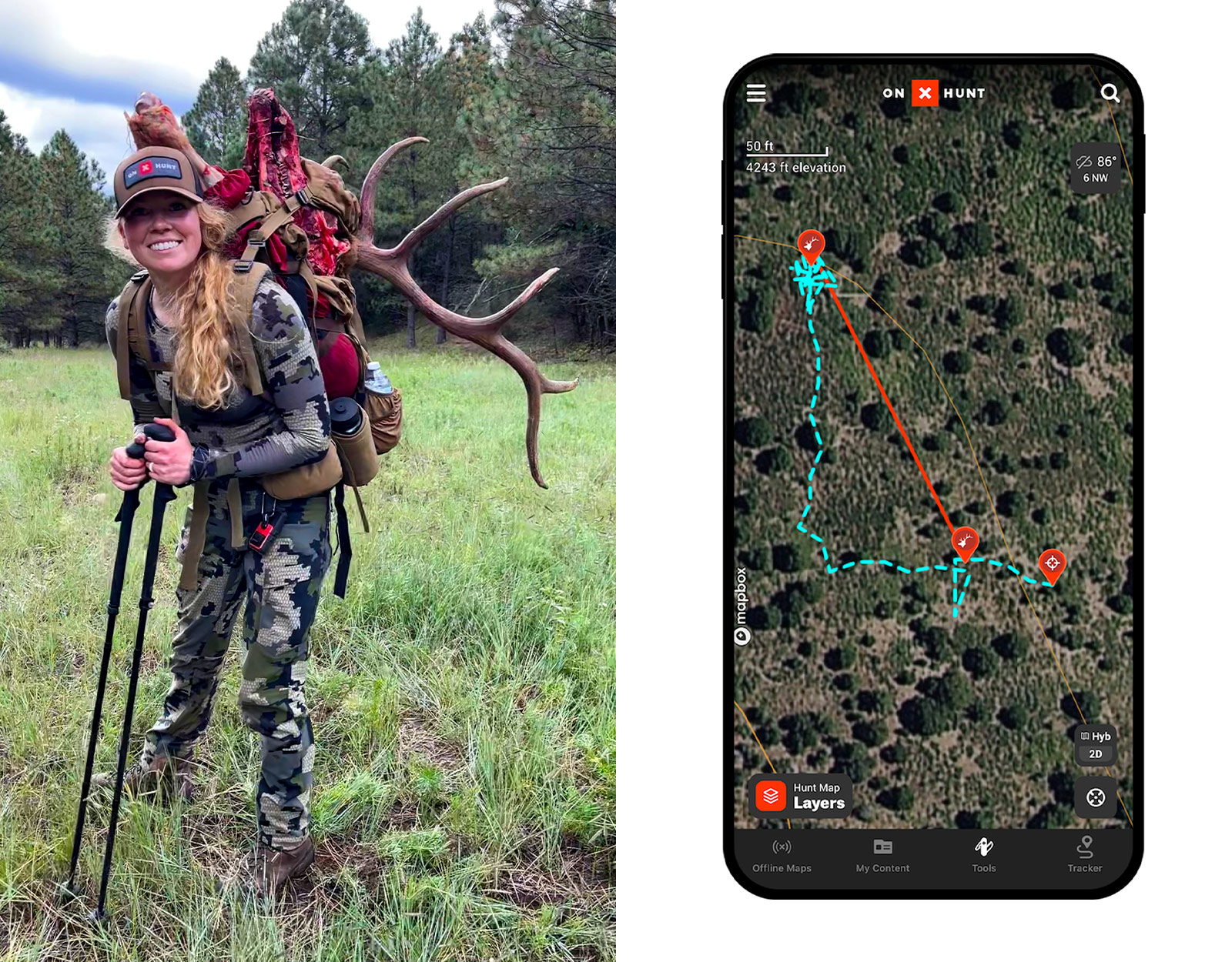 tracker tool used on map while hunting