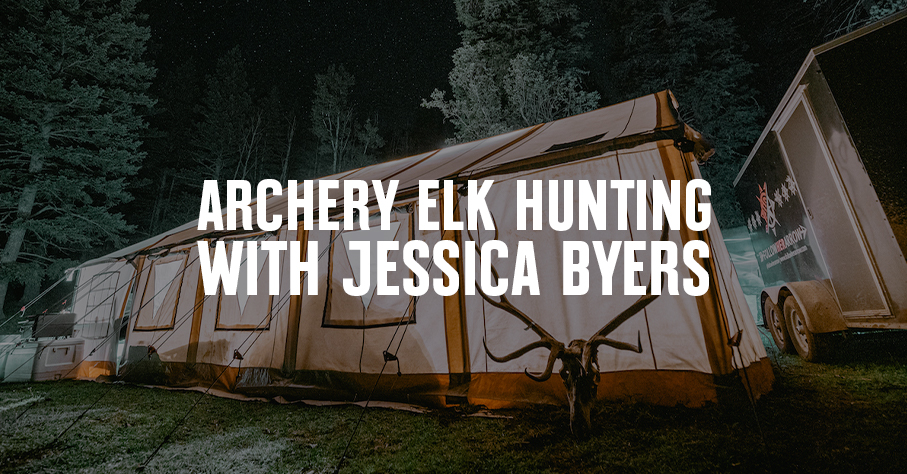 elk camp with tent and rack