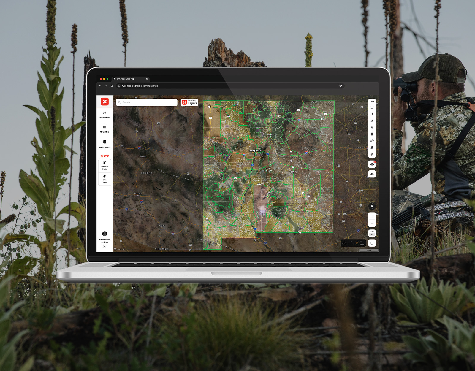 Screenshot of the onX Hunt Web Map.