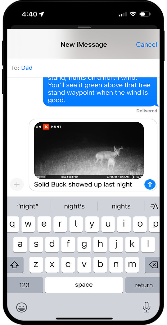 onX Hunt Trail Cam photo sharing. 