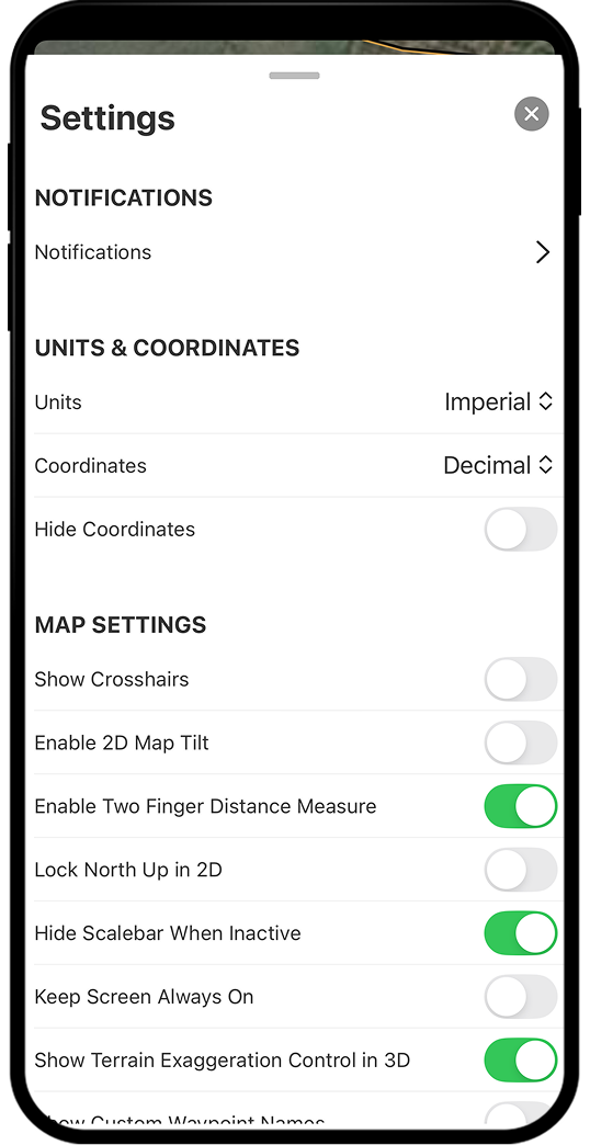 onX Hunt notifications settings