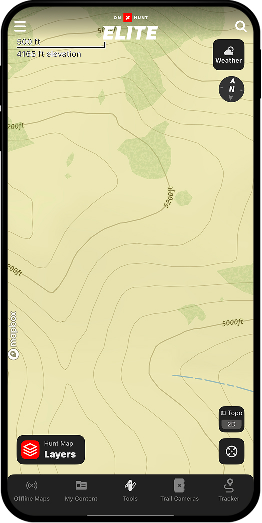 onX Hunt topo maps.
