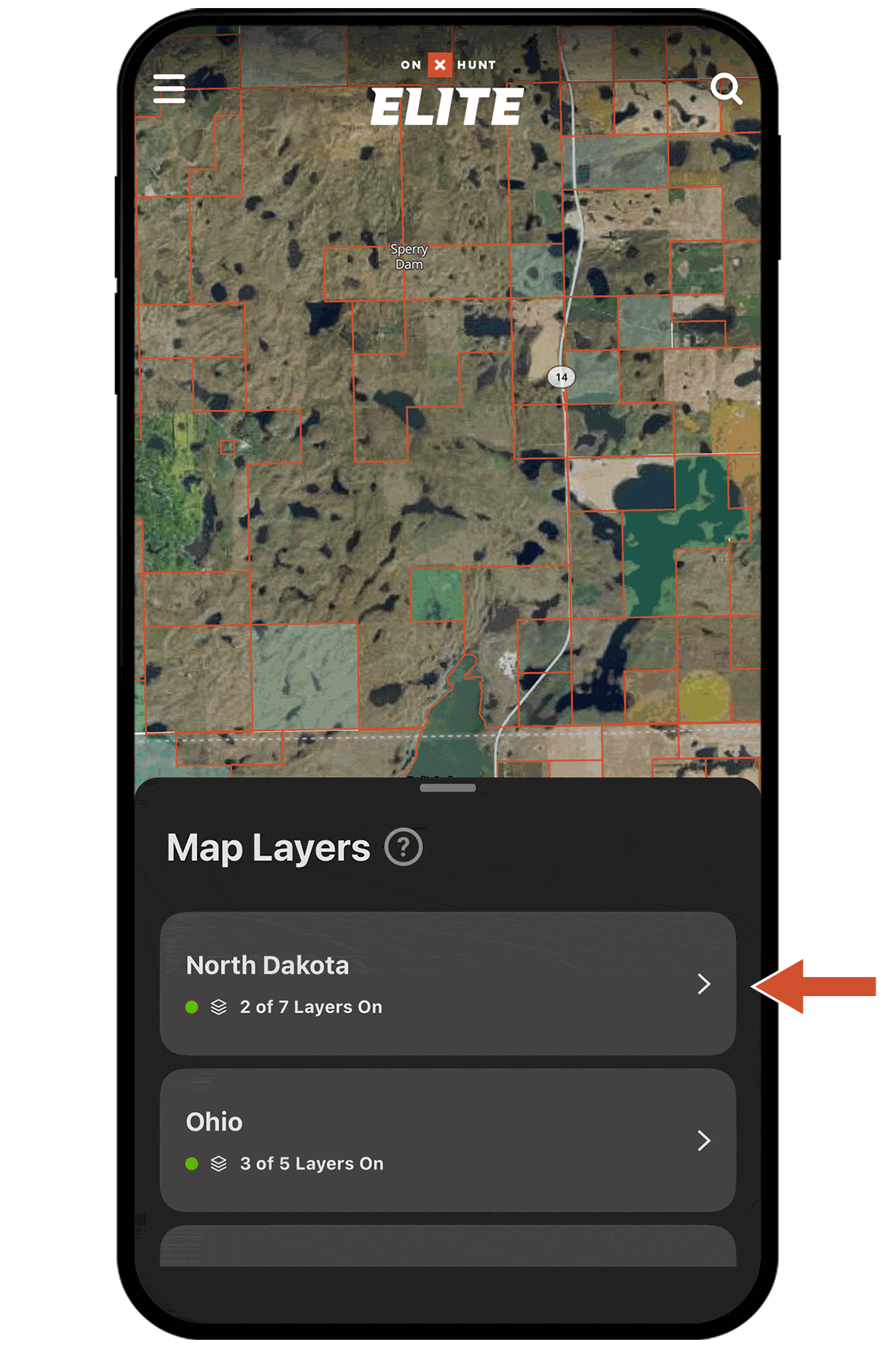 Gif demonstrating onX Hunt Map Layer functionality.