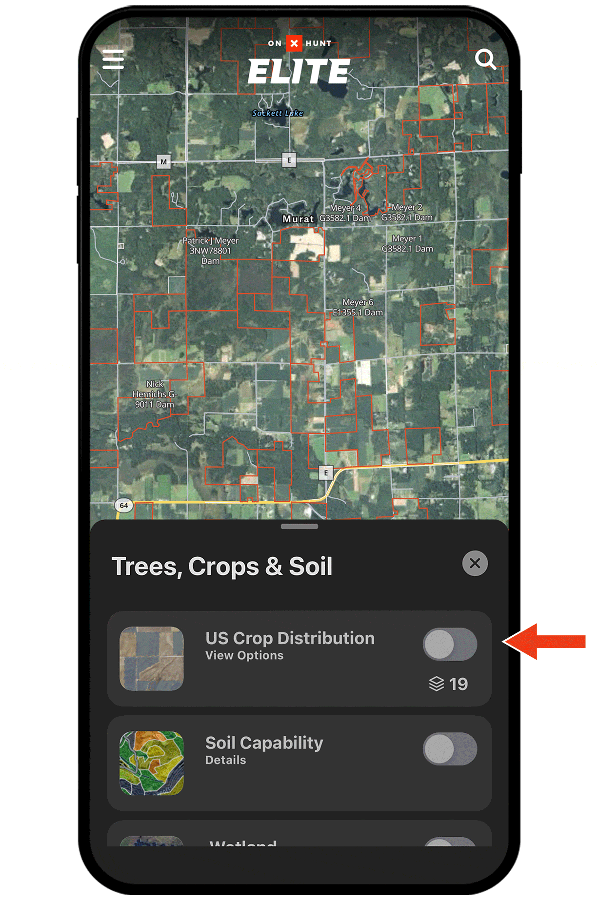 Gif demonstrating onX Hunt Map Layer functionality.