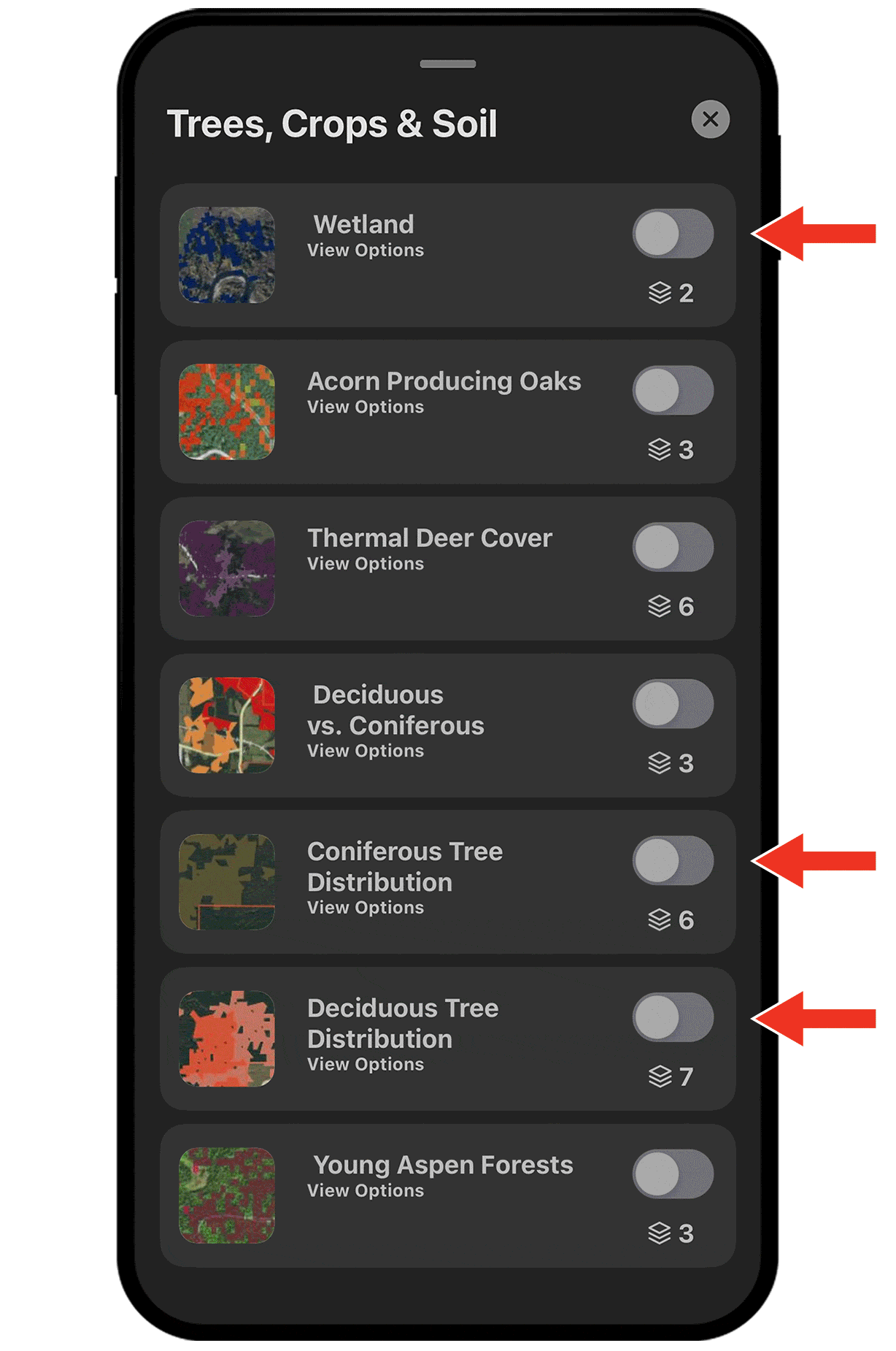 Gif demonstrating onX Hunt Map Layer functionality.