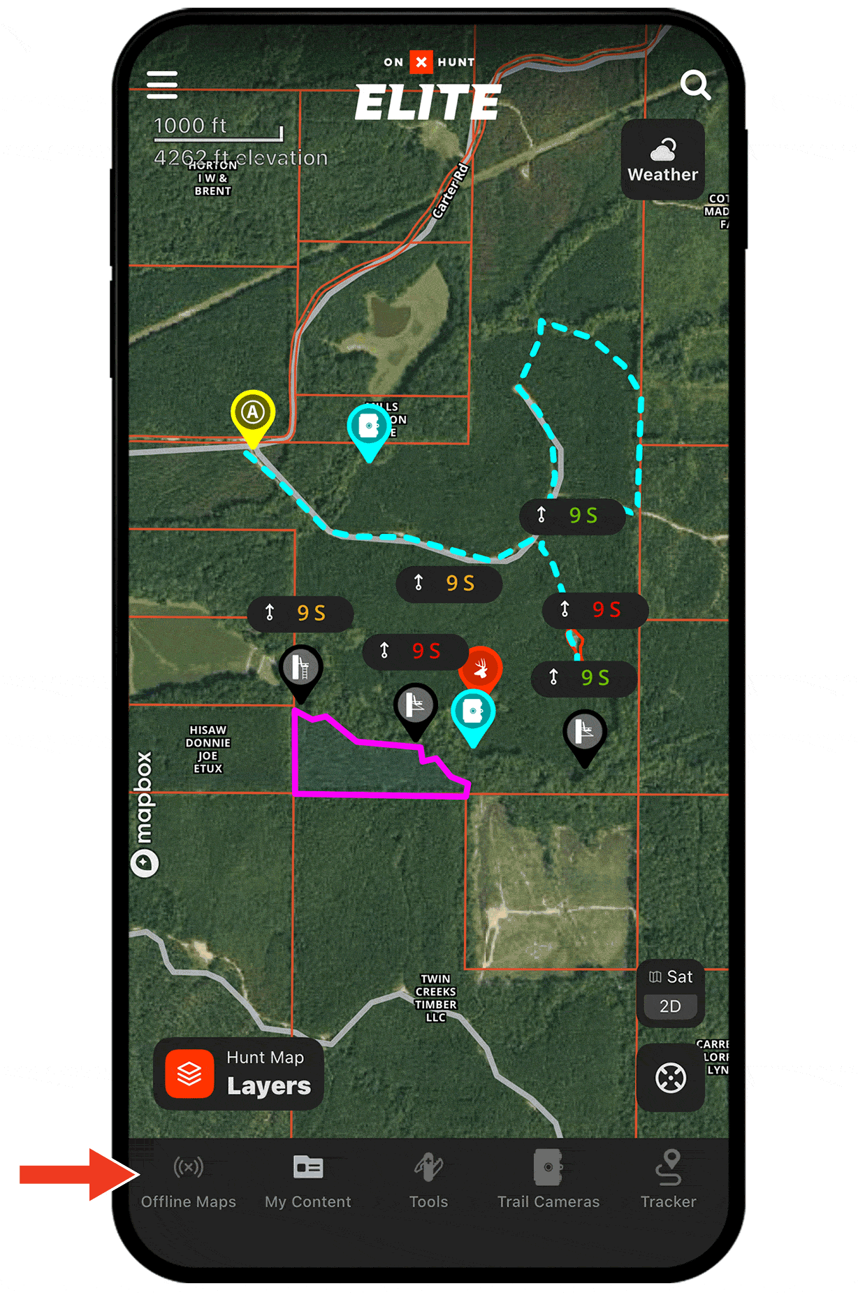 Gif demonstrating offline maps.