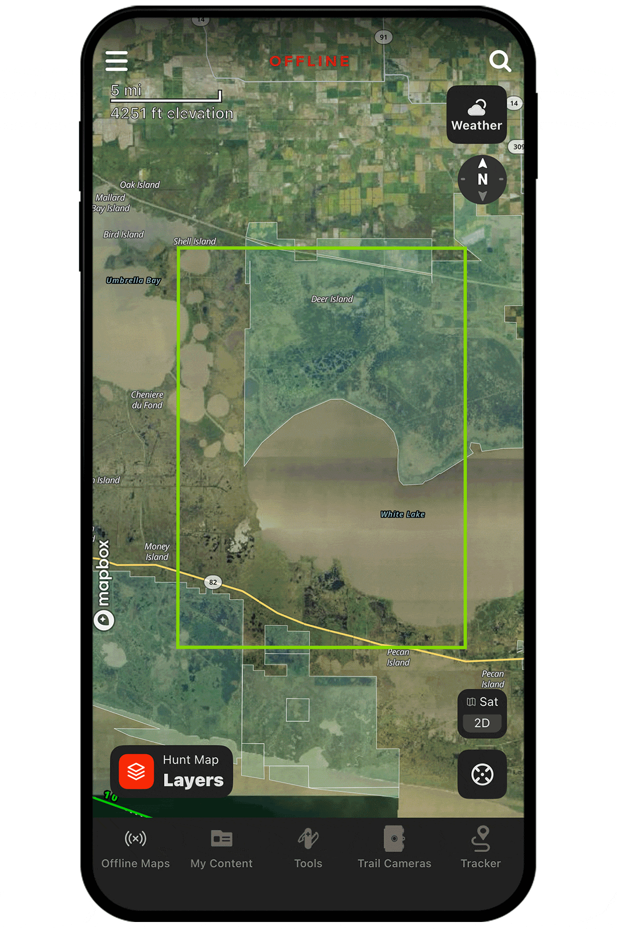 Gif showing Offline Map.