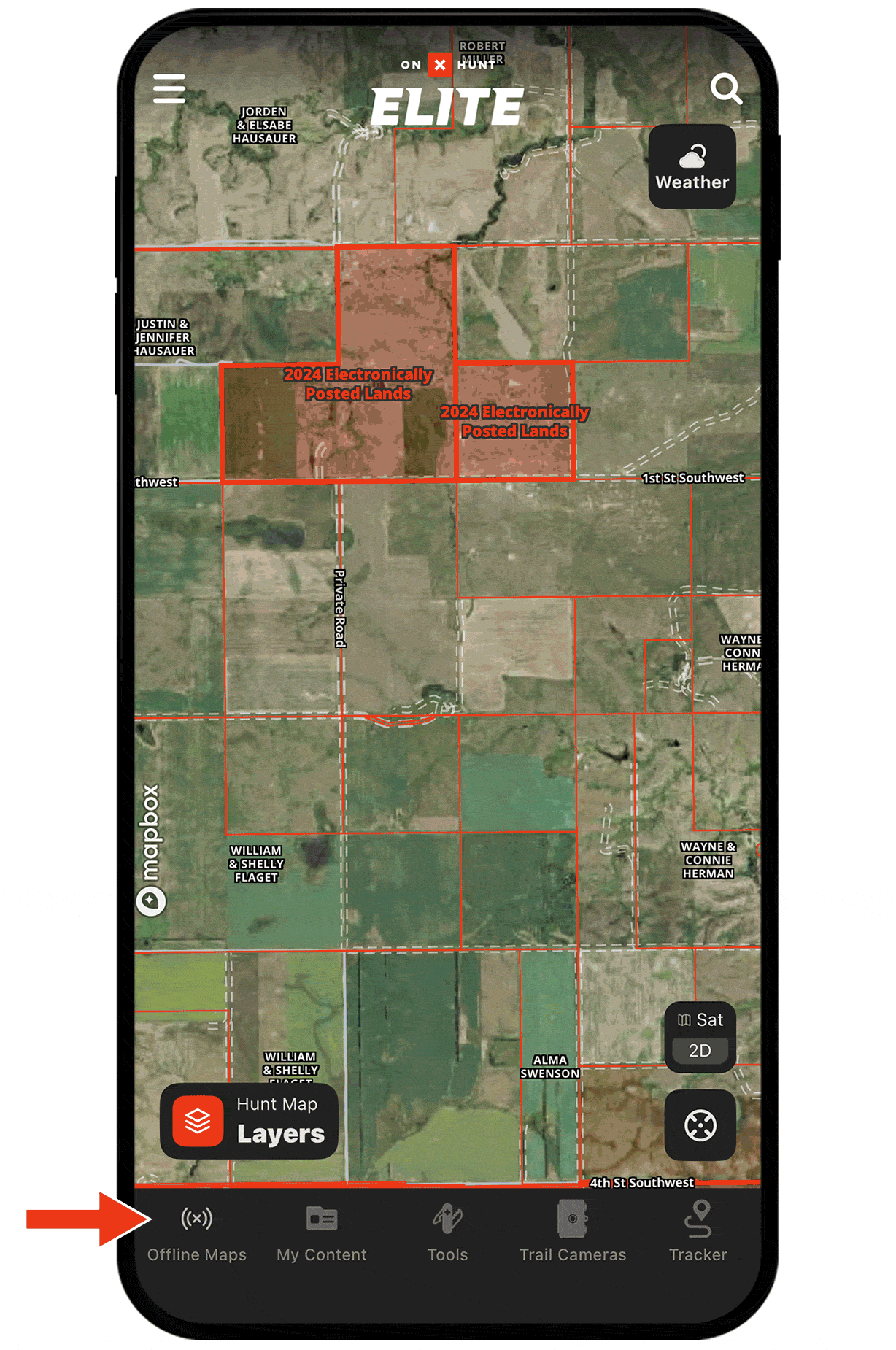Gif showing Offline Map.