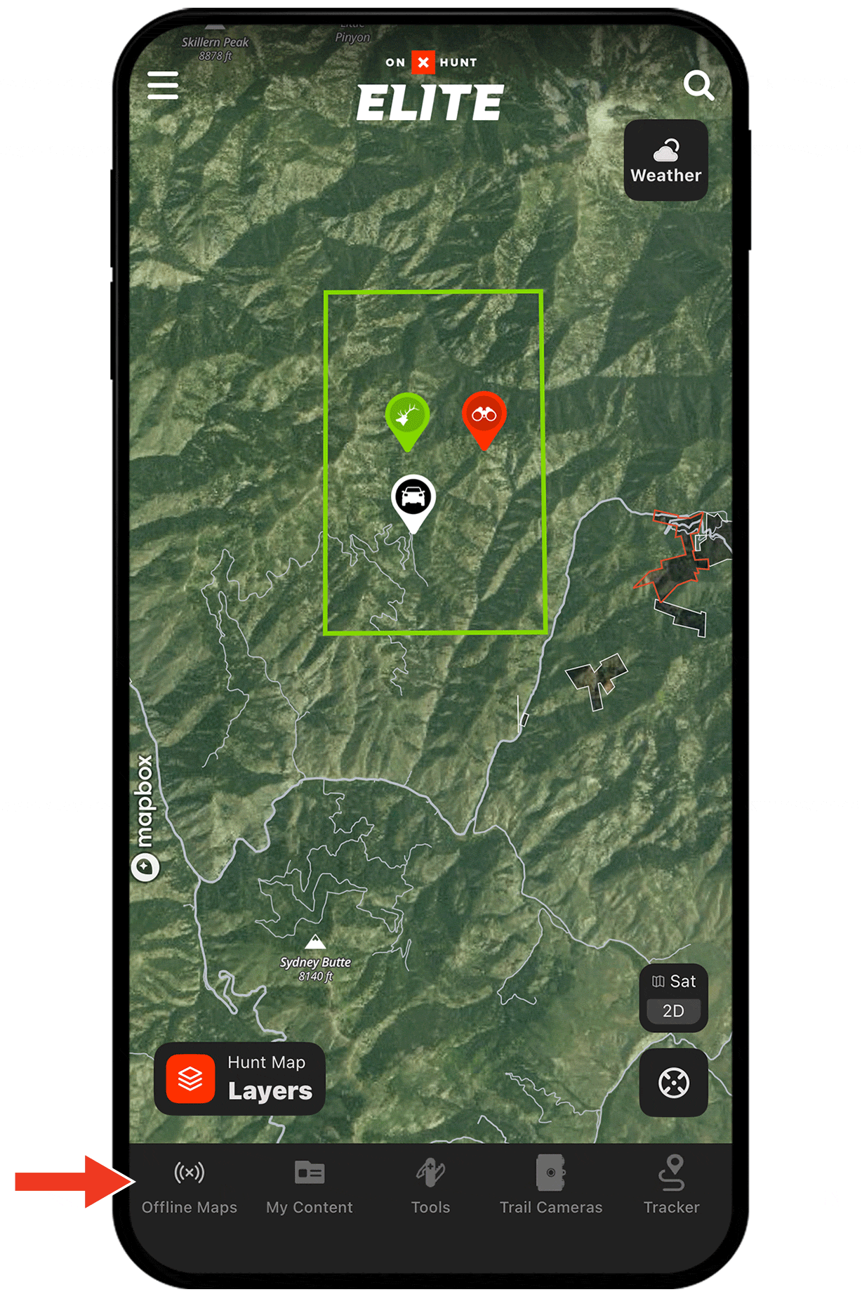Gif showing Offline Maps.
