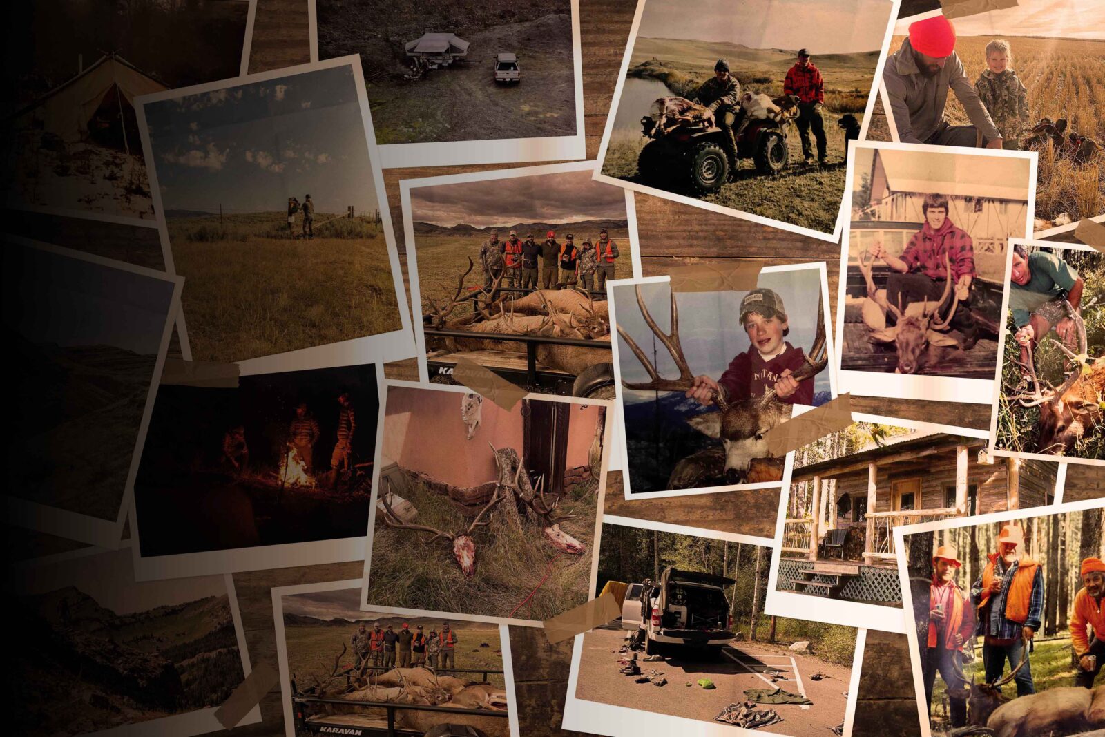 A collage of hunting photos.