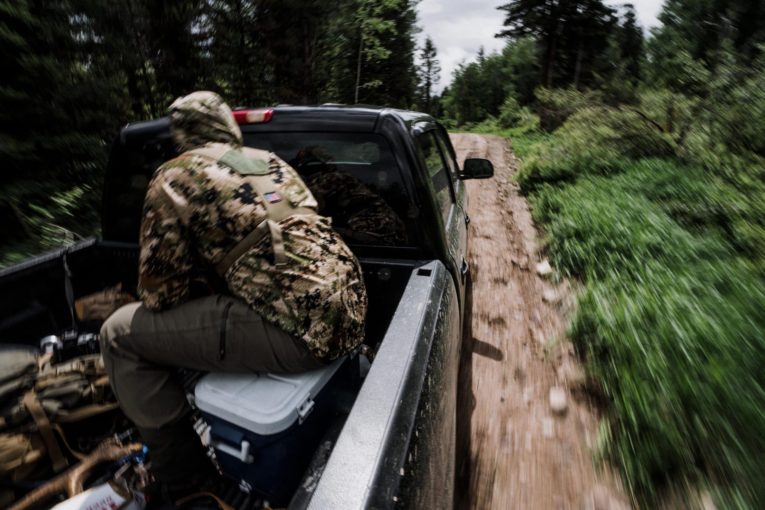 The ride from the back of a truck down a mud strewn road. The ride from the back of a truck down a mud strewn road.
