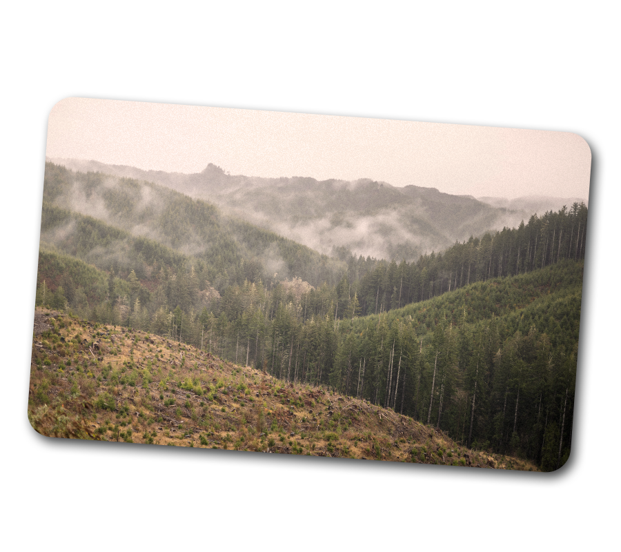 An expansive mountain landscape.