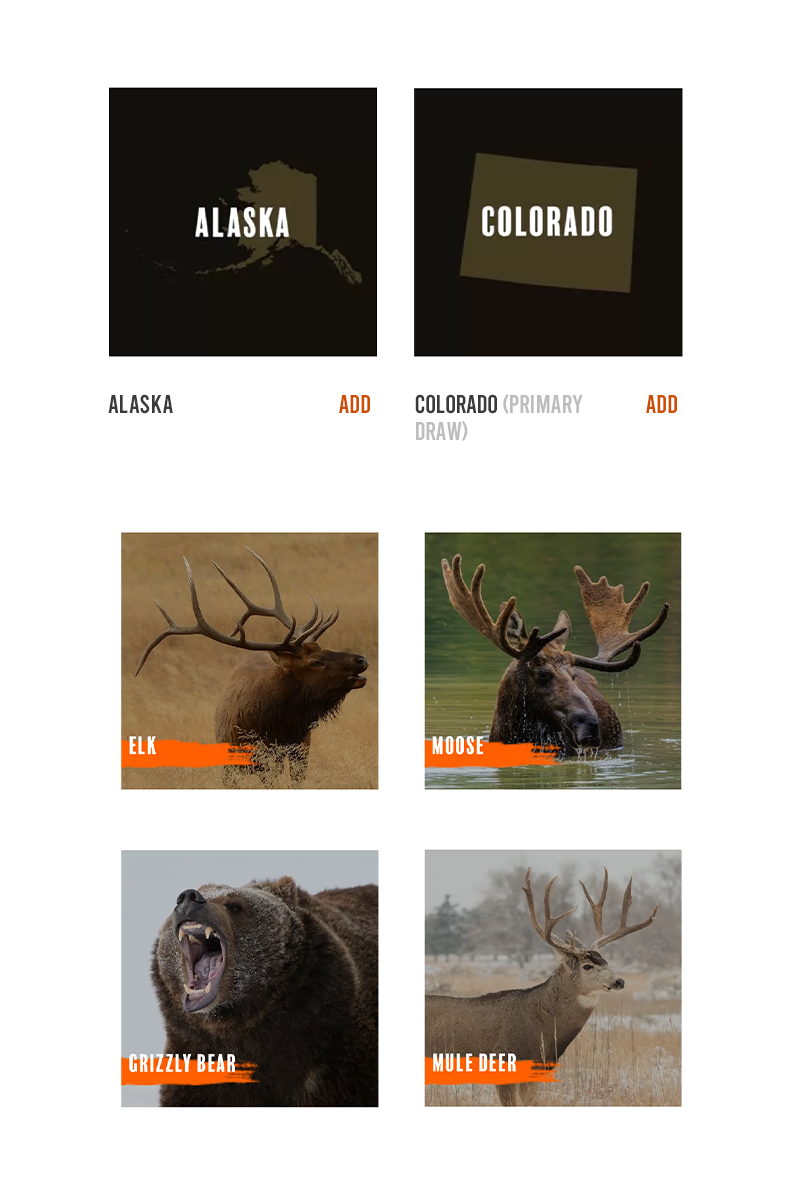HuntReminder's application user interface.