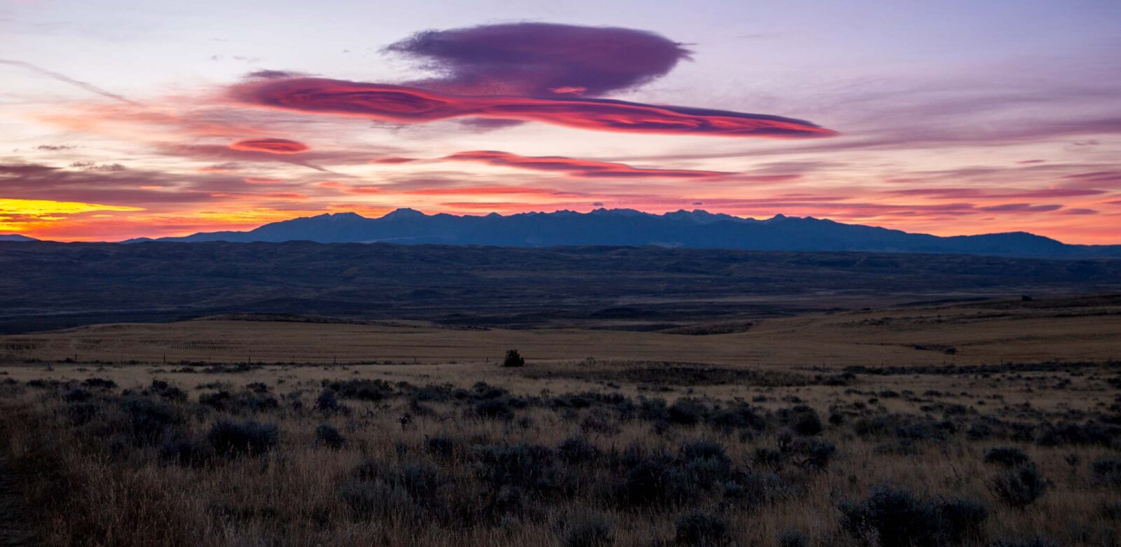 Sunset over mountains