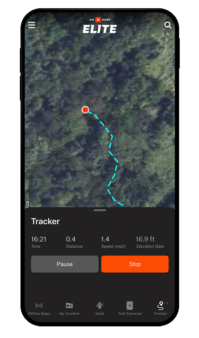 onX Hunt Tracker screenshot.