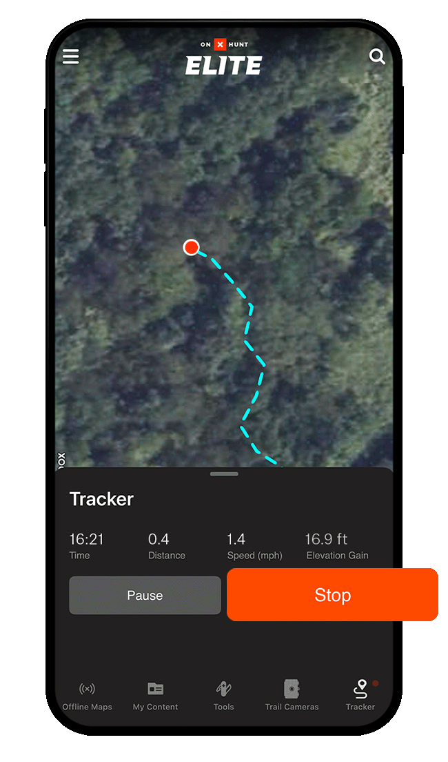 onX Hunt Tracker screenshot.