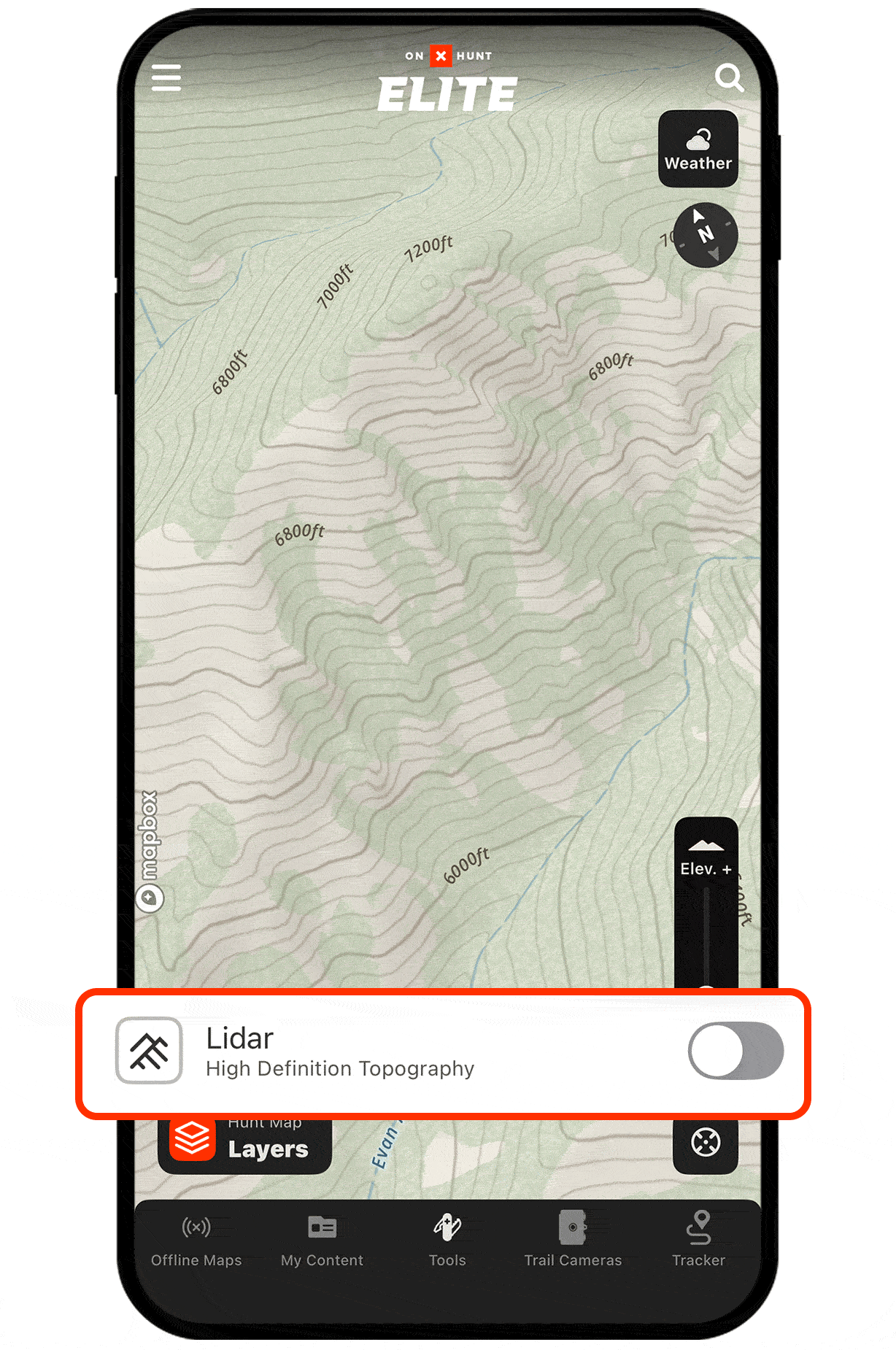 onX Hunt Lidar Maps before and after.