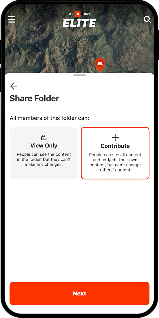 onX Hunt Collaborative Folders.