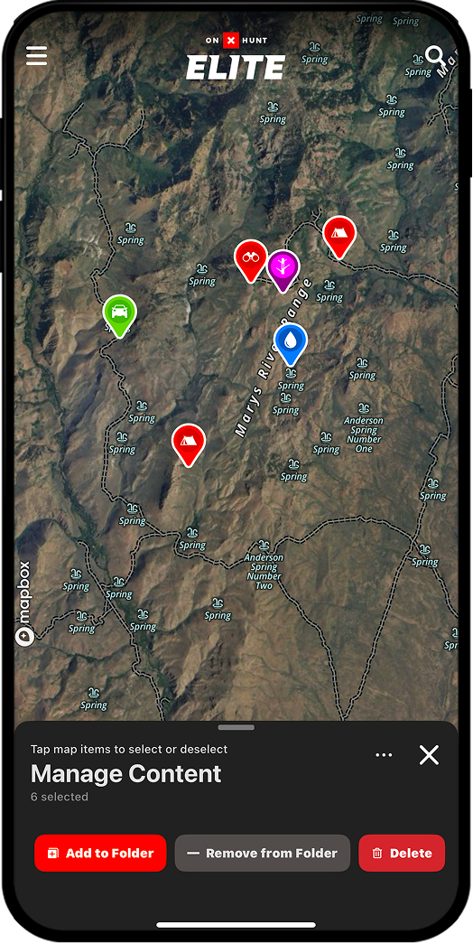 onX Hunt Collaborative Folders.