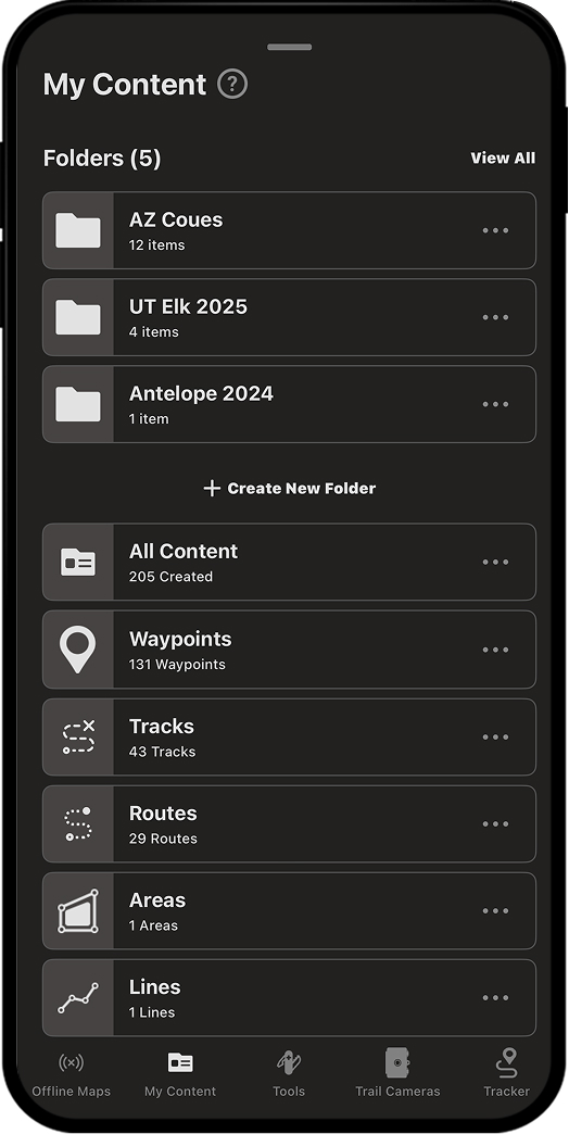 onX Hunt Collaborative Folders.
