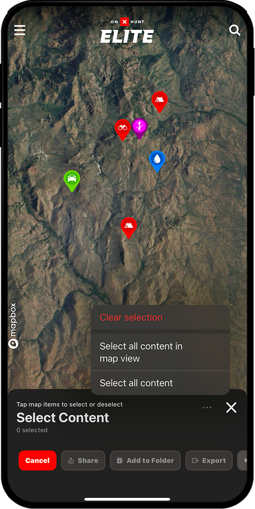onX Hunt Collaborative Folders.
