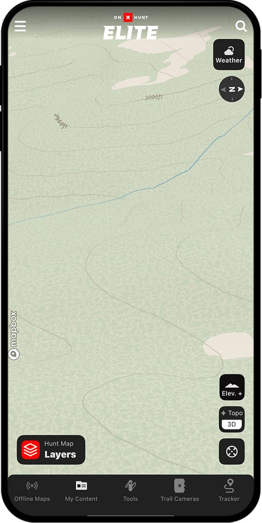 onX Hunt topo maps.