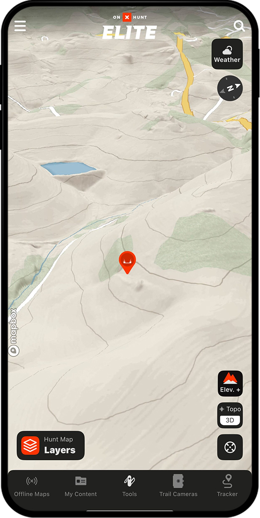 lidar map showing subtle bench.