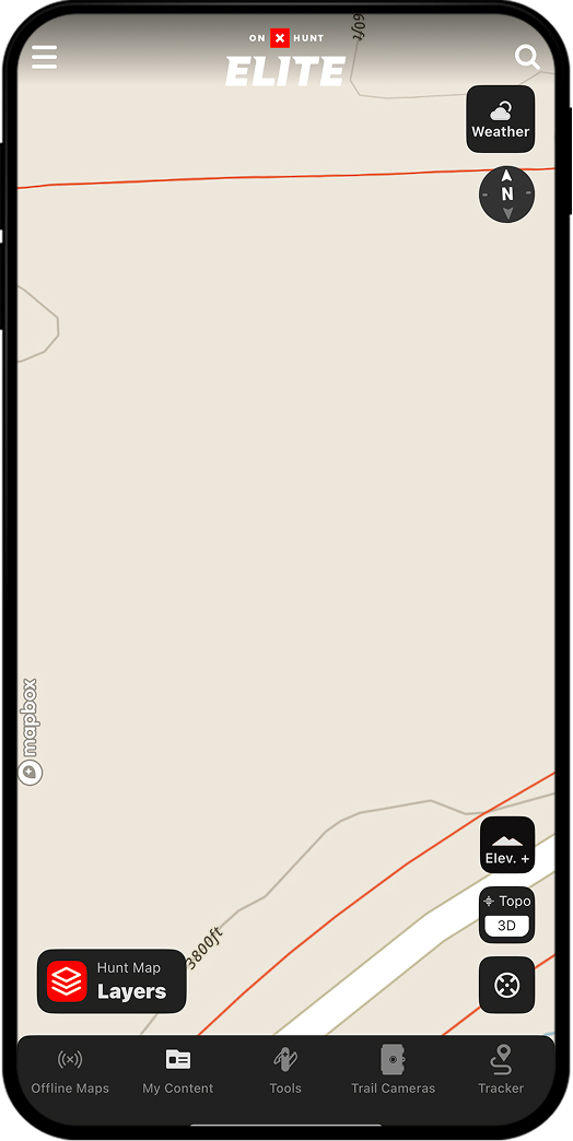 onX Hunt topo maps.