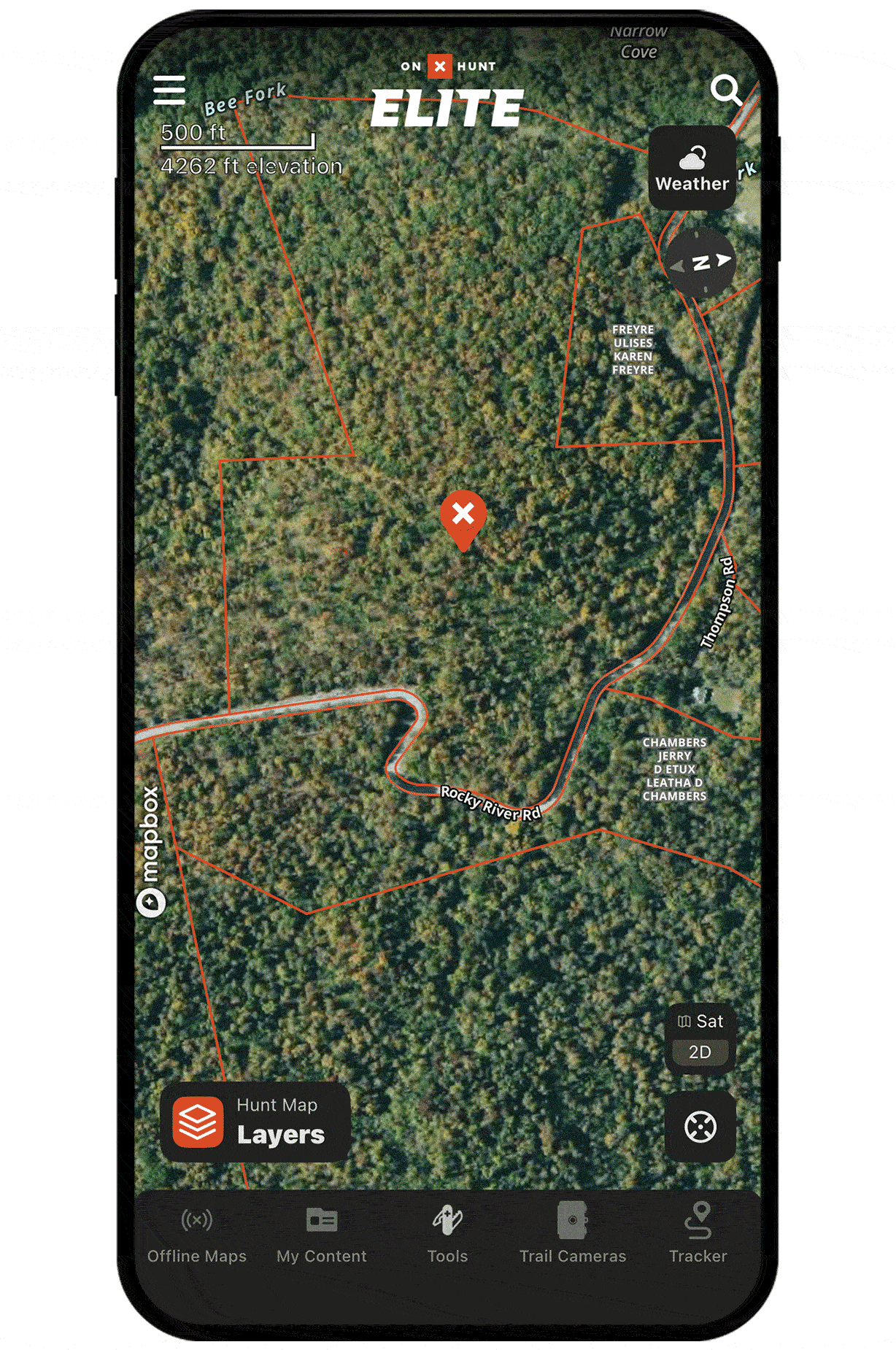 onX Hunt's 3D Maps functionality.
