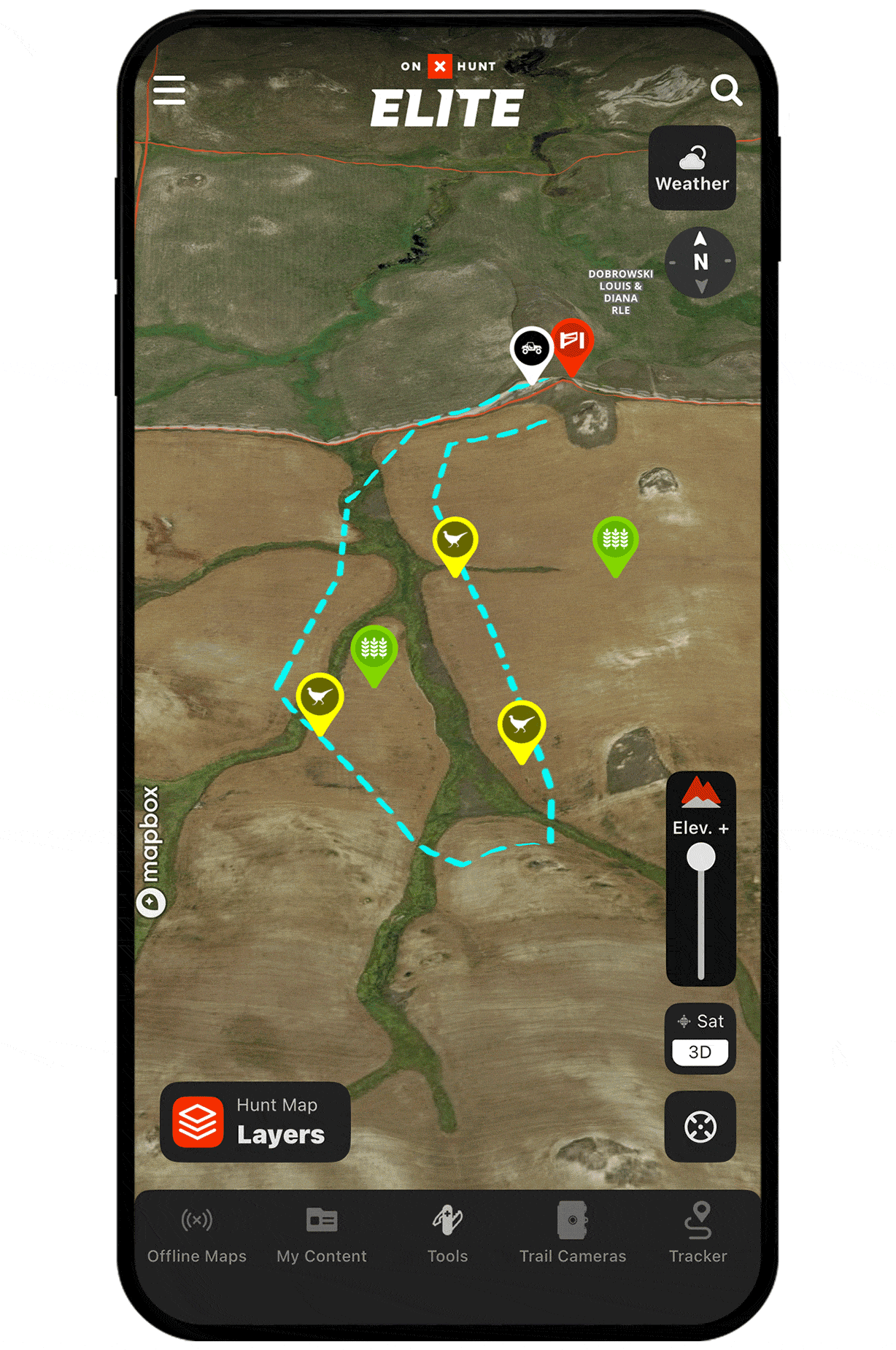 onX Hunt's 3D Maps functionality.