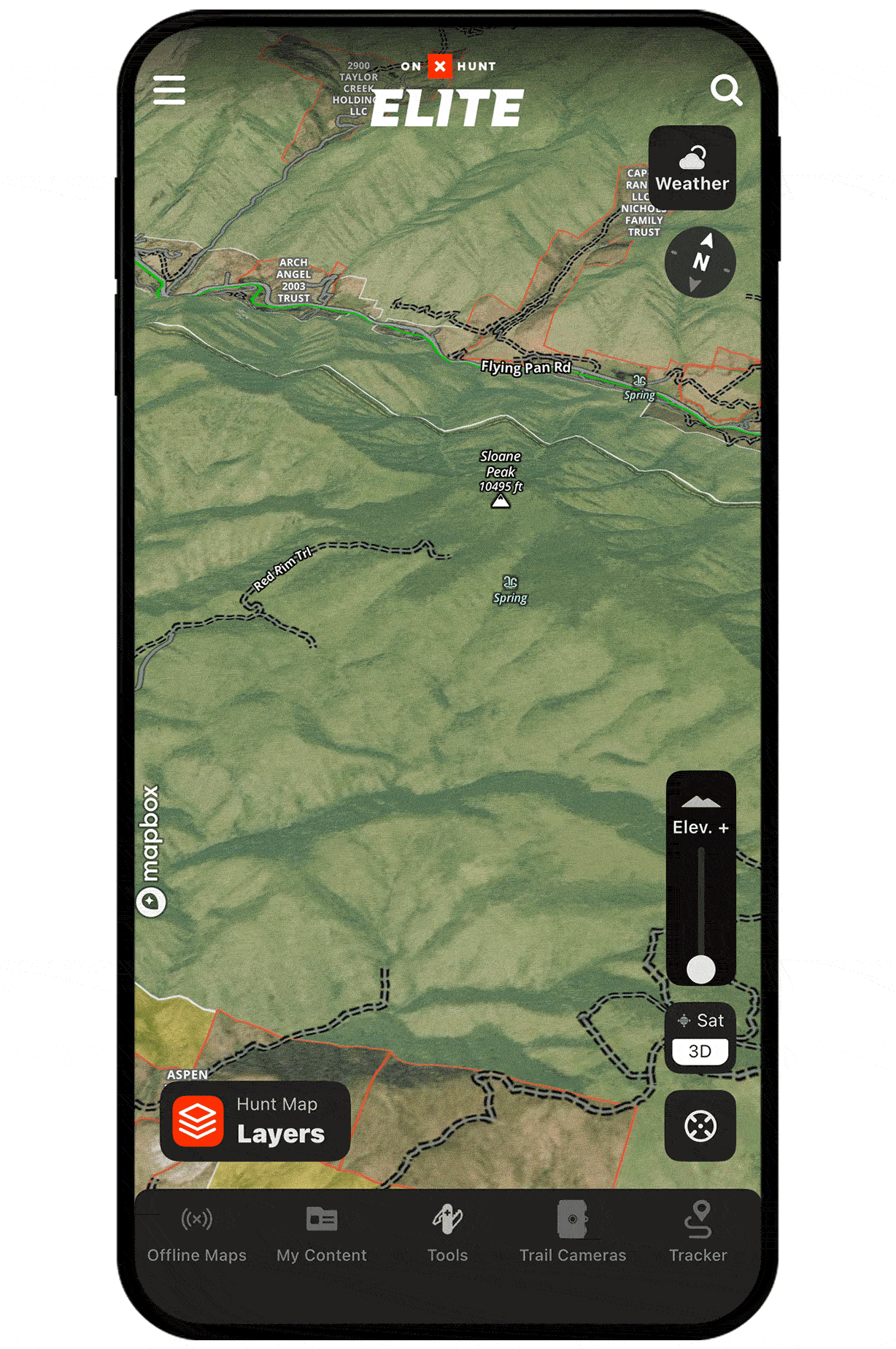 onX Hunt's 3D Maps functionality.