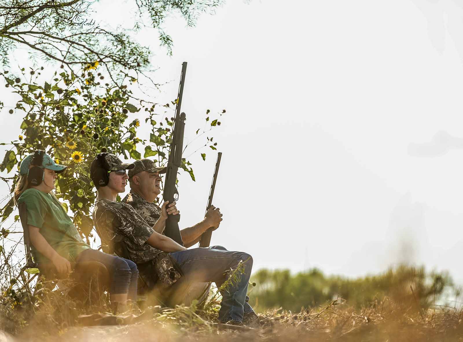 Dove hunters in the field.