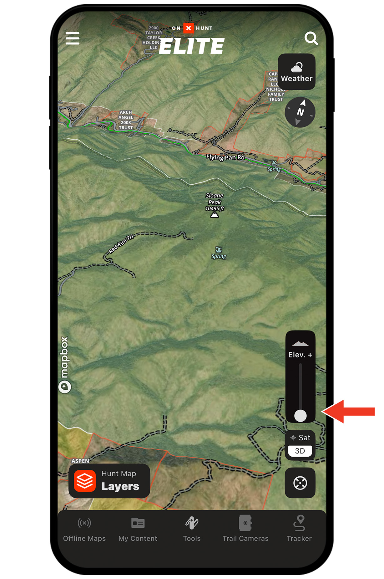 onX Hunt's 3D Maps functionality.